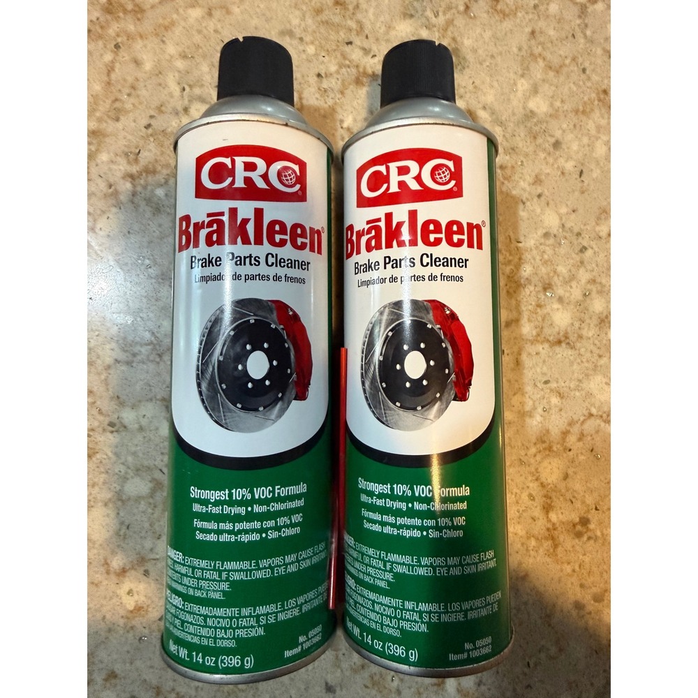 2 Pack CRC Brakleen Brake Parts Cleaner Non-Chlorinated 10% VOC 14oz 05050